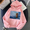 Harajuku Hoodies for Girls Cat Mouse White&pink Hooded Tops Women's Sweatshirt Long-sleeved Winter Tops Women Hoodies Kawaii