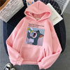 Harajuku Hoodies for Girls Cat Mouse White&pink Hooded Tops Women's Sweatshirt Long-sleeved Winter Tops Women Hoodies Kawaii