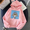 Harajuku Hoodies for Girls Cat Mouse White&pink Hooded Tops Women's Sweatshirt Long-sleeved Winter Tops Women Hoodies Kawaii