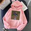 Harajuku Hoodies for Girls Cat Mouse White&pink Hooded Tops Women's Sweatshirt Long-sleeved Winter Tops Women Hoodies Kawaii