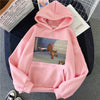 Harajuku Hoodies for Girls Cat Mouse White&pink Hooded Tops Women's Sweatshirt Long-sleeved Winter Tops Women Hoodies Kawaii